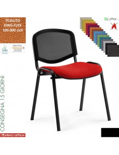 Easy Sedia quattro gambe con telaio verniciato nero sedile imbottito schienale rete rivestimento TESSUTO KING FLEX class 1 IM