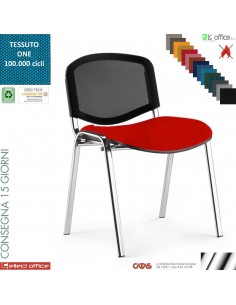 Easy Sedia quattro gambe con telaio cromato sedile imbottito schienale rete rivestimenti tessuto ONE class 1 IM