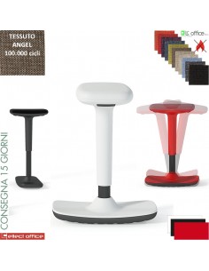 PRACTICA sgabello in polipropilene regolabile in altezza struttura rossa bianca o nera rivestimento tessuto ANGEL class 1IM
