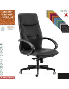 SADIA Poltrona direzionale oscillante fulcro avanzato braccioli polipropilene base nylon tessuto KING FLEX class 1 IM