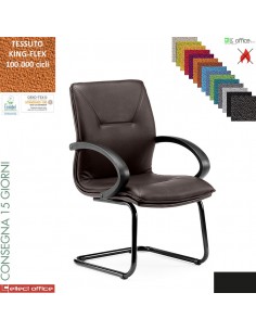 SADIA Poltrona interlocutore con braccioli in polipropilene telaio verniciato nero tessuto KING FLEX class 1 IM