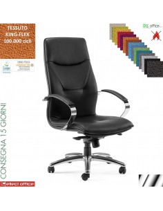 SADIA Poltrona direzionale oscillante braccioli acciaio cromato base alluminio tessuto KING FLEX class 1 IM