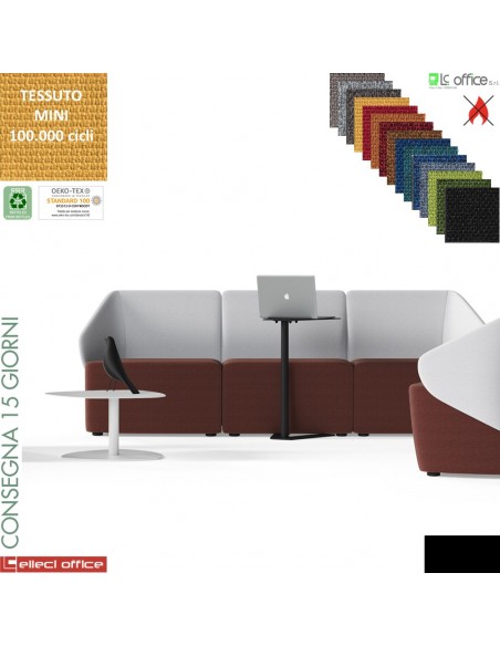 IKEBANA poltrone componibile 3 posti rivestimento tessuto MINI e imbotiture ingnifugo Class 1IM