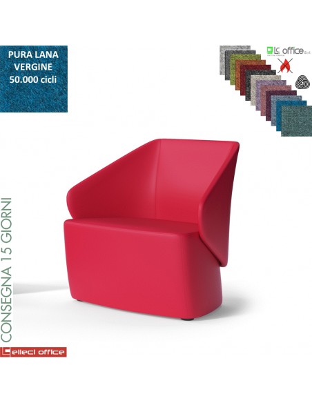 IKEBANA poltrone singola rivestimento pura Lana vergine e imbotiture ingnifugo Class 1IM