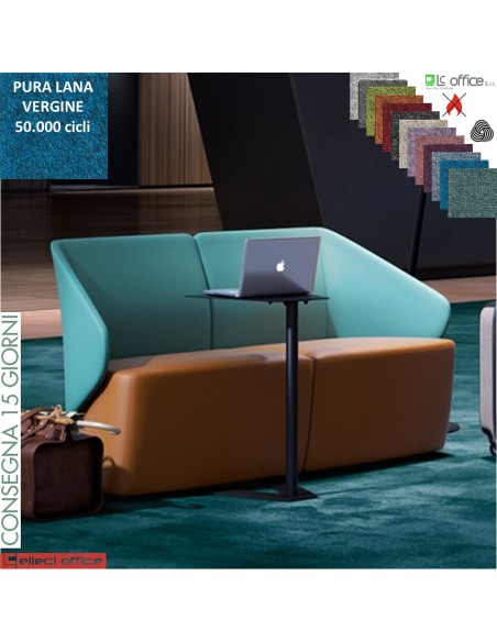 IKEBANA poltrone attesa 2 posti rivestimento pura Lana vergine e imbotiture ingnifugo Class 1IM