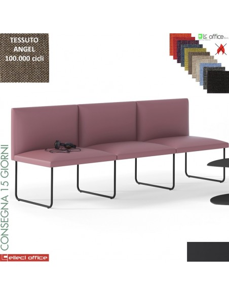 DOMINO poltrone attesa tre posti COMPONIBILE rivestimento tessuto ANGEL class 1IM