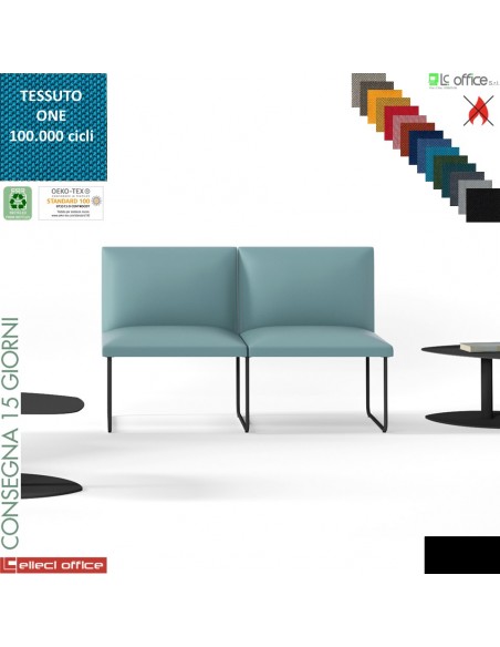 DOMINO poltrone attesa due posti COMPONIBILE rivestimento tessuto ONE class 1IM