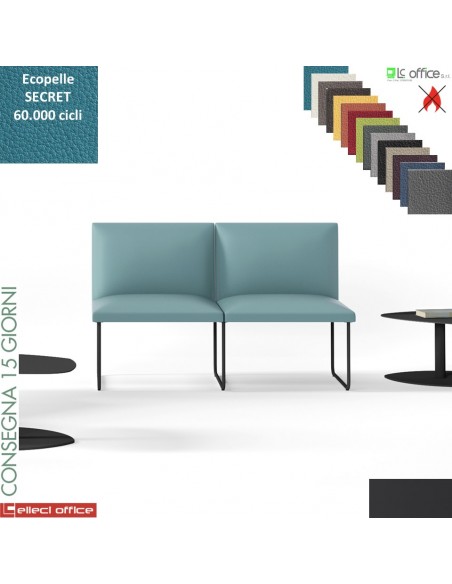 DOMINO poltrone attesa due posti COMPONIBILE rivestimento ecopelle SECRET class 1 IM
