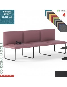 DOMINO poltrone attesa tre posti COMPONIBILE rivestimento ecopelle SECRET class 1 IM