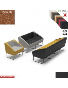 ITACA Poltrona attesa componibile base NERA rivestimento pura Lana vergine