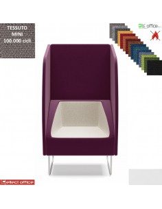 ITACA ACOUSTIC Poltrona con pareti acoustic gambe verniciate bianche rivestimento tessuto MINI class 1 IM