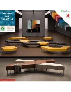 FORMAT Seduta modulare 60 ° gambe terminali verniciate antracite rivestimenti tessuto ONE class 1 IM