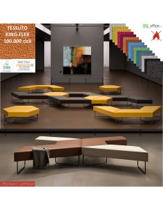 FORMAT Seduta modulare 60 ° gambe terminali verniciate antracite rivestimenti TESSUTO KING FLEX class 1 IM