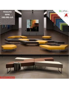 FORMAT Seduta modulare 60 ° gambe terminali verniciate antracite rivestimento tessuto MINI class 1 IM