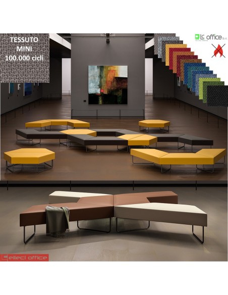 FORMAT Seduta modulare 60 ° gambe terminali verniciate antracite rivestimento tessuto MINI class 1 IM