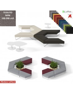 FORMAT Seduta modulare 60 ° gambe terminali verniciate bianche rivestimento tessuto MINI class 1 IM