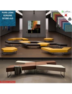 FORMAT Seduta modulare 60 ° gambe terminali verniciate antracite  rivestimento pura Lana vergine Class 1IM