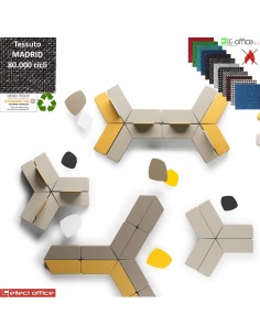 MANTRA Pouf con angolare destro attesa rivestimento tessuto MADRID class 1IM