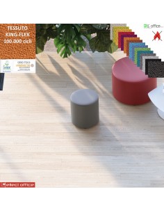 MANTRA pouf tondo diametro 40 attesa rivestimenti TESSUTO KING FLEX class 1 IM