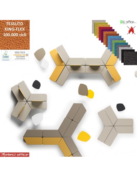 MANTRA Pouf con angolare destro attesa rivestimenti TESSUTO KING FLEX class 1 IM