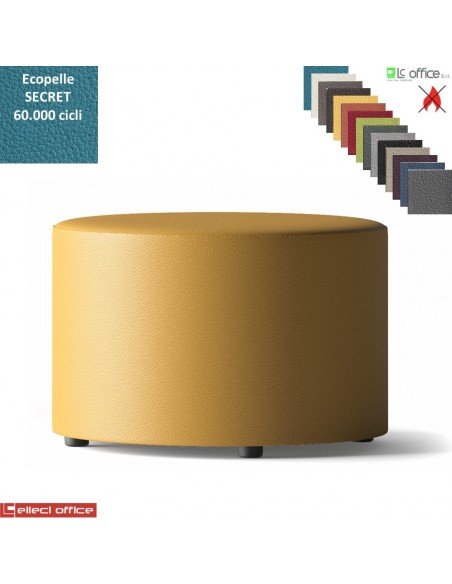 MANTRA pouf tondo diametro 70 attesa rivestimenti ecopelle SECRET class 1 IM