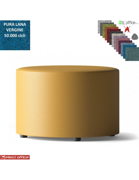 MANTRA pouf tondo diametro 70 attesa rivestimento pura Lana vergine Class 1IM