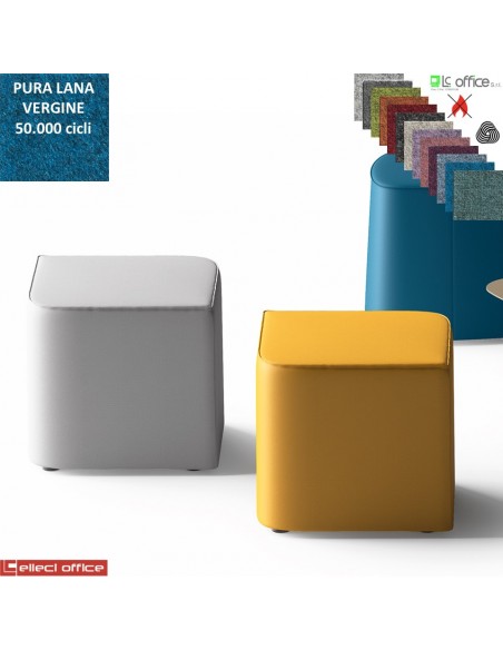 MANTRA pouf quadrato attesa rivestimento pura Lana vergine Class 1IM
