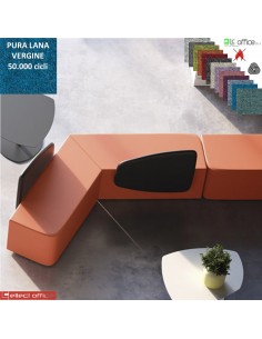 MANTRA schienale triangolare per pouf attesa rivestimento pura Lana vergine Class 1IM