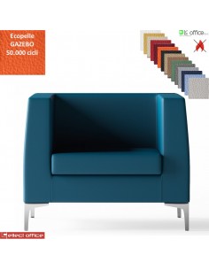 DEXTER poltrona attesa rivestimento ecopelle GAZEBO class 1IM