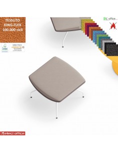 ONDA Pouf con base a 4 gambe verniciato bianco rivestimenti TESSUTO KING FLEX class 1 IM