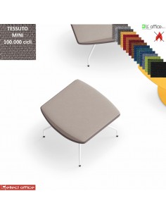 ONDA Pouf con base a 4 gambe verniciato bianco rivestimento tessuto MINI class 1 IM
