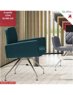 Monet Poltrona girevole base alluminio coniche 4 gambe rivestimento tessuto MADRID class 1IM