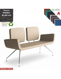Monet Divano 2 posti base a 4 gambe cromo rivestimento tessuto MADRID class 1IM
