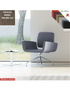 Monet Poltrona girevole base alluminio piramidale 4 gambe rivestimenti tessuto Angel class 1 IM