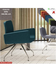 Monet Poltrona base a 4 gambe cromo coniche rivestimento tessuto MINI class 1 IM