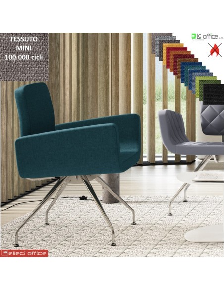 Monet Poltrona base a 4 gambe cromo coniche rivestimento tessuto MINI class 1 IM