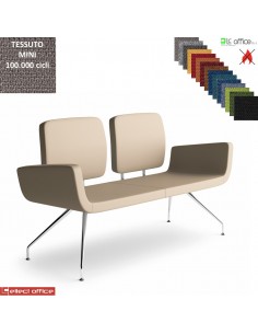 Monet Divano 2 posti base a 4 gambe coniche cromo rivestimento tessuto MINI class 1 IM