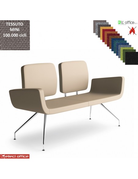 Monet Divano 2 posti base a 4 gambe coniche cromo rivestimento tessuto MINI class 1 IM