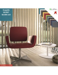 MONET Poltrona girevole base a 4 razze in alluminio rivestimenti ecopelle SECRET class 1 IM