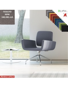 MONET Poltrona girevole base a 4 razze in alluminio rivestimenti ecopelle SECRET class 1 IM