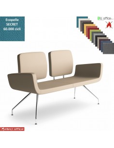 Monet Divano 2 posti base a 4 gambe coniche cromo rivestimenti ecopelle SECRET class 1 IM