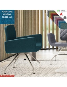 Monet Poltrona base a 4 gambe cromo coniche rivestimento pura Lana vergine Class 1IM