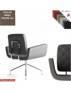 Monet Poltrona girevole base alluminio piramidale 4 gambe rivestimenti cucciture a vista tessuto Angel class 1