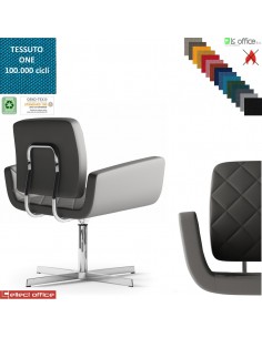 MONET Poltrona girevole base a 4 razze in alluminio rivestimenti cucciture a vista tessuto ONE class 1 IM