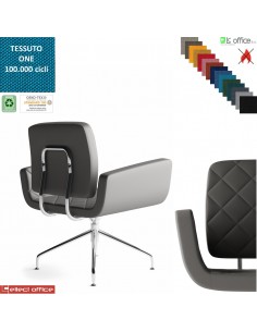Monet Poltrona girevole base alluminio piramidale 4 gambe rivestimenti cucciture a vista tessuto ONE class 1 IM