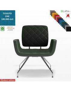 Monet Poltrona base a 4 gambe cromo coniche rivestimenti cucciture a vista tessuto ONE class 1 IM