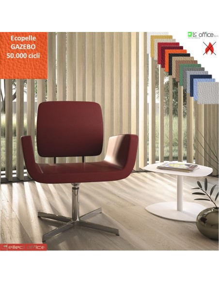 MONET Poltrona girevole base a 4 razze in alluminio rivestimenti ecopelle GAZEBO Class 1 IM