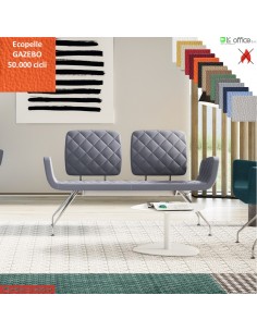 Monet Divano 2 posti base a 4 gambe coniche cromo rivestimenti cucciture a vista ecopelle GAZEBO Class 1 IM