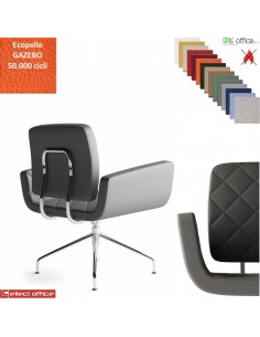 Monet Poltrona girevole base alluminio piramidale 4 gambe rivestimenti cucciture a vista TESSUTO KING FLEX class 1 IM