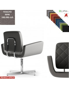 MONET Poltrona girevole base a 4 razze in alluminio rivestimento cucciture a vista tessuto MINI class 1 IM
